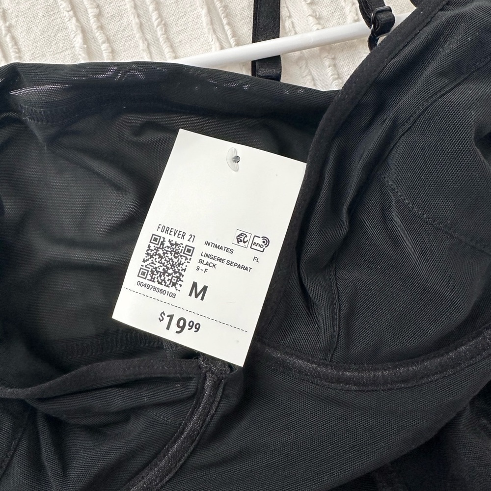 NWT Forever 21 Black Sheer Bodysuit Sz. M - Picture 5 of 5